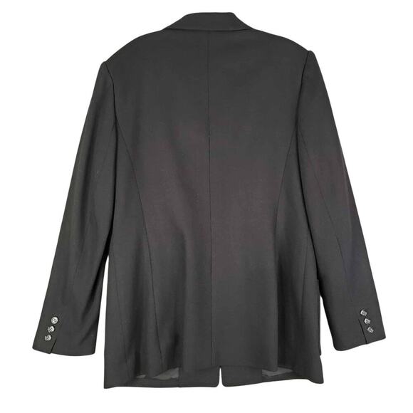 Talbots Blazer Women’s Size 12 Black Pockets Three Button Wool Italy Lined - Picture 3 of 8